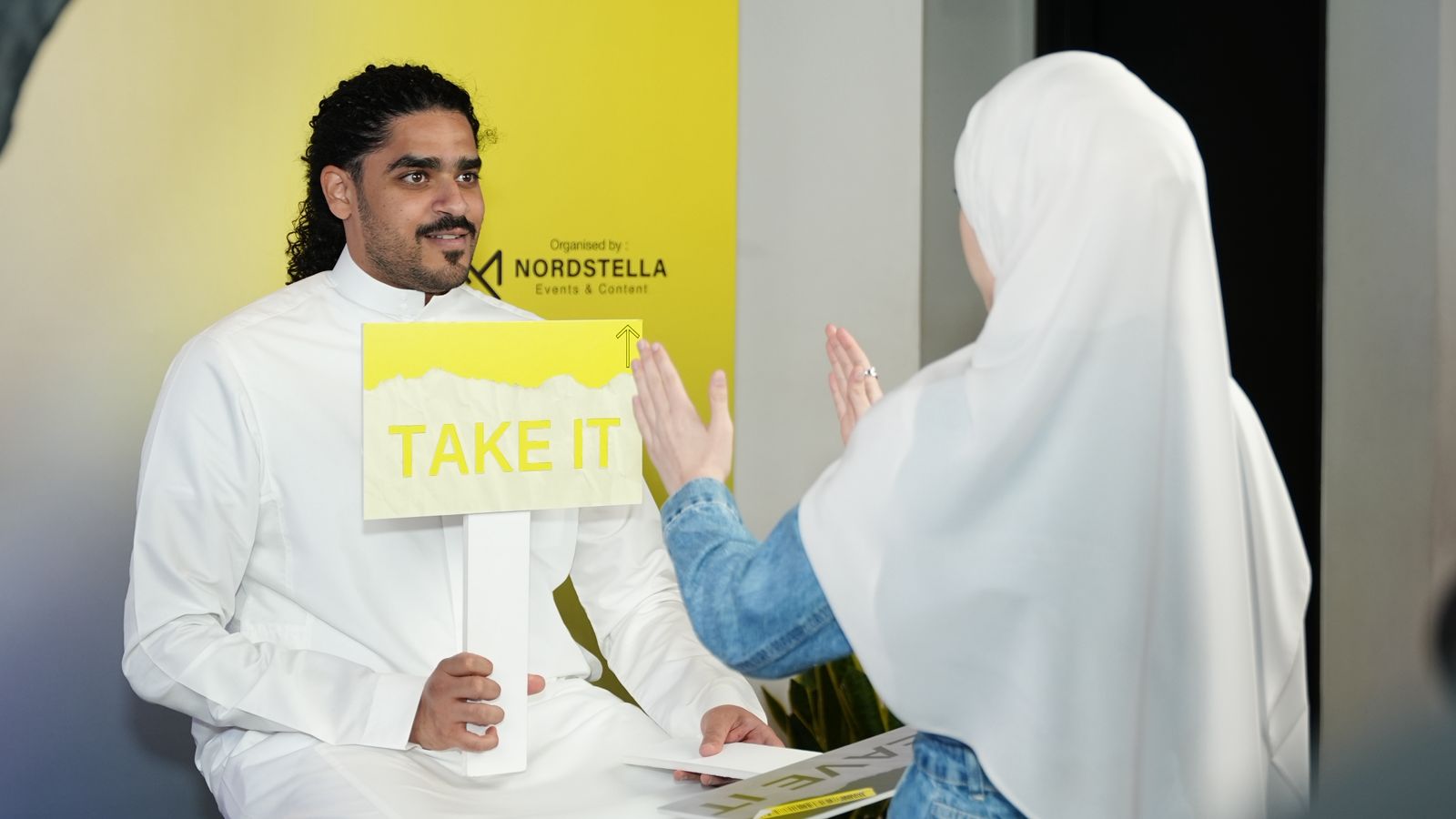 Rahma interviewing a guest at Youth Arabia Forum